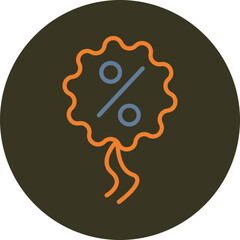 Online Discount Line Two Color Circle Icon