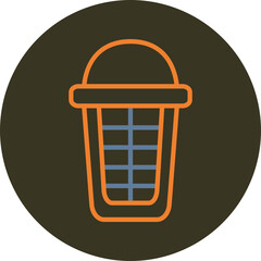 Basket Line Two Color Circle Icon