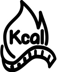 Nutrition healthy food, detox diet icon. Kcal Symbol isolated on white background.  Editable strokes. Vector outline graphics 
