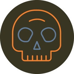 Horror Line Two Color Circle Icon