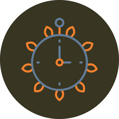 Clock Line Two Color Circle Icon