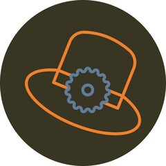 Pamela hat Line Two Color Circle Icon