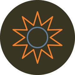 Sun Line Two Color Circle Icon