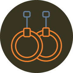 Gymnastic Rings Line Two Color Circle Icon