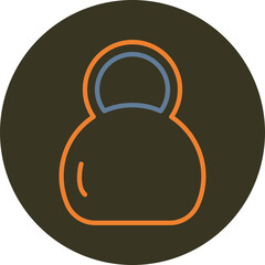 Kettlebell Line Two Color Circle Icon