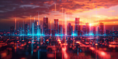 Fototapeta premium City Lights in Motion