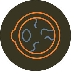 Eyeball Line Two Color Circle Icon