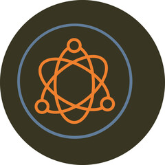 Science Fiction Line Two Color Circle Icon © Haris