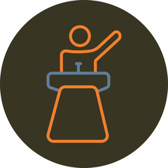 Fototapeta premium Speech Line Two Color Circle Icon