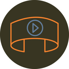 Video Player Line Two Color Circle Icon