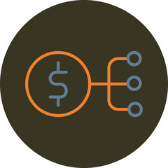 Budget Breakdown Line Two Color Circle Icon