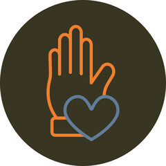 Obraz premium Helping Hand Line Two Color Circle Icon
