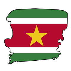 Distrtict Saramacca Outline Suriname, South America