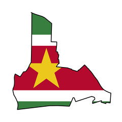 Distrtict Wanica Outline  Suriname, South America