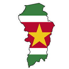 Distrtict Brokopondo Outline Suriname, South America