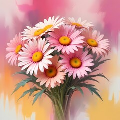 Bouquet of Colorful Daisy-like Flowers