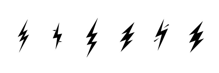Set of A svg logo dead lightning bolt ,on a transparent background