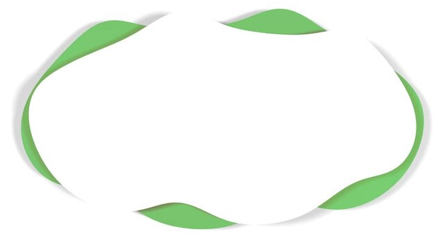 White  and green comic speech bubble, seamless loop with copy space
