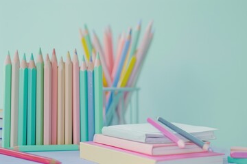 Fototapeta premium Background on back to school/college theme. Clean background. Knowledge learning concept