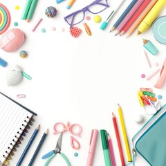 Naklejka premium Background on back to school/college theme. Clean background. Knowledge learning concept