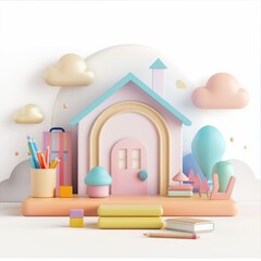 Background on back to school/college theme. Clean background. Knowledge learning concept