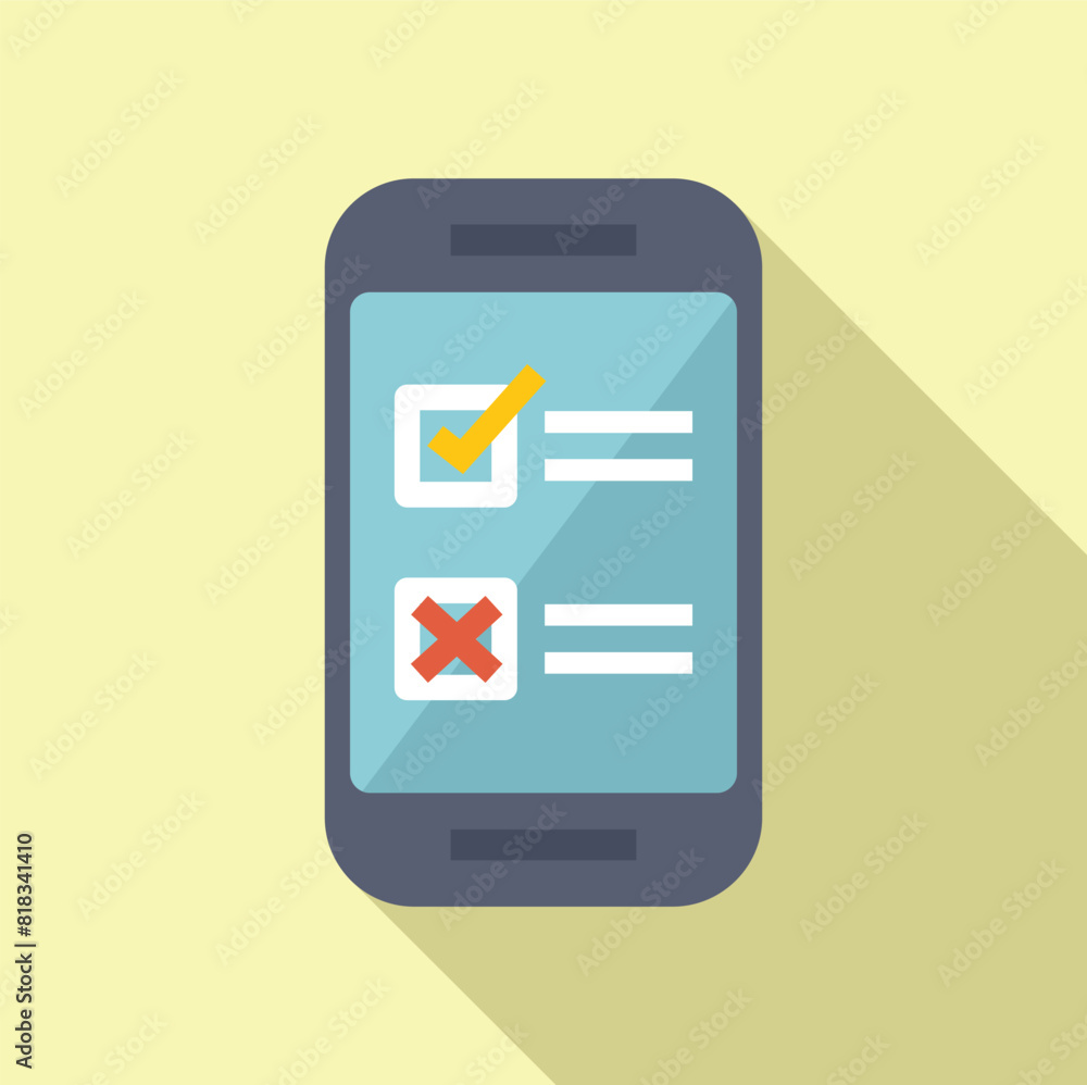 Poster vector illustration of mobile survey smartphone app concept with user experience interface. online q