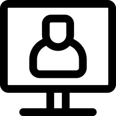 online conference icon. vector line icon for your website, mobile, presentation, and logo design.