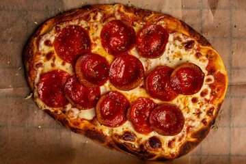 Pepperoni flat bread pizza