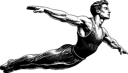 Artistic Gymnastics Man Athlete Jumping 