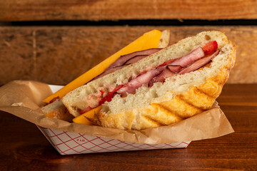 Grilled ham and cheese sandwich