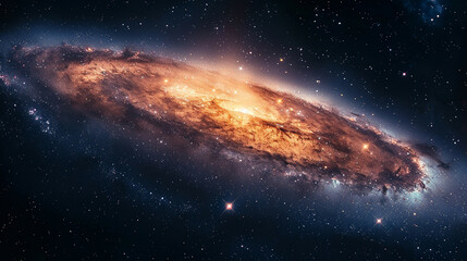 Fototapeta premium Capturing the Splendor A Landscape Photo of a Colorful Space Galaxy in Stunning Detail