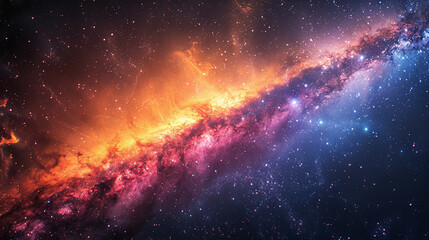 Fototapeta premium Capturing the Splendor A Landscape Photo of a Colorful Space Galaxy in Stunning Detail