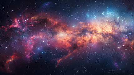 Naklejka premium Capturing the Splendor A Landscape Photo of a Colorful Space Galaxy in Stunning Detail