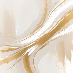 Abstract Painting with Brushstrokes and Explosions of Color gold and white