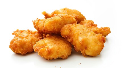 Delicious chicken nuggets isolated on white background