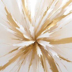 Abstract Painting with Brushstrokes and Explosions of Color gold and white