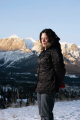 Woman Standing On Snow