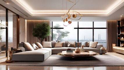 Virtual Vision - 3D Rendering of a Luxurious Living Room