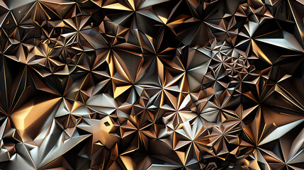 Luxurious Metallic Geometric Stars texture. - Seamless tile. Endless and repeat print.