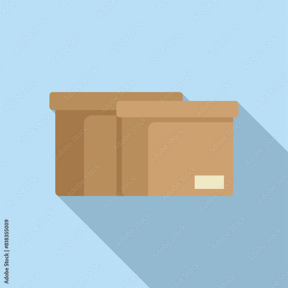 Poster vector illustration of two simple cardboard boxes, ideal for moving or storage concepts