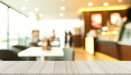 Modern Outdoor Cafe With Wooden Table and People Socializing During Daytime