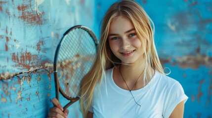 portrait of a young tennis player