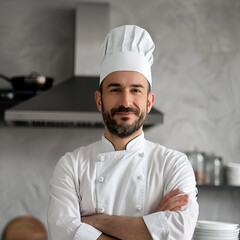 Chef posing for a commercial