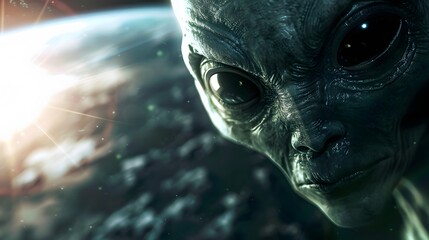 地球を見つめる宇宙人