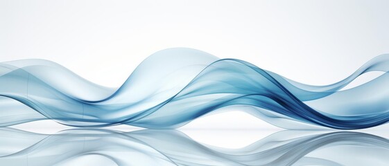 Obraz premium Organic, flowing blue lines on a crisp white background