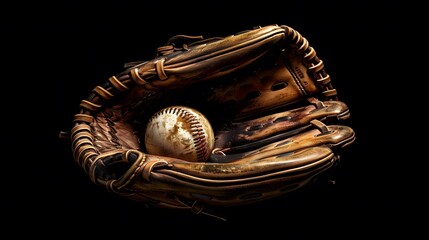 Naklejka premium 野球のグローブと野球ボール