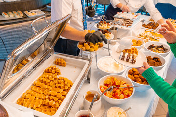 High tea with desserts on a river cruise in Germany