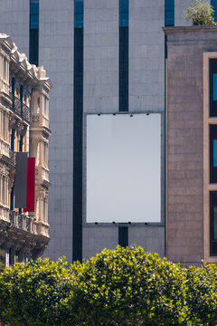 Blank urban billboard in Madrid for advertising space