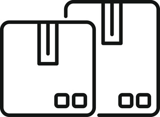 Black and white outline of two cardboard packages ready for delivery