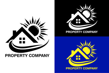 logo vector wind home house silhouette construction company real estate agents property firm